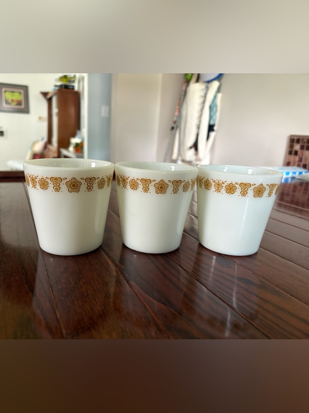 Vintage Pyrex Butterfly Gold Mugs